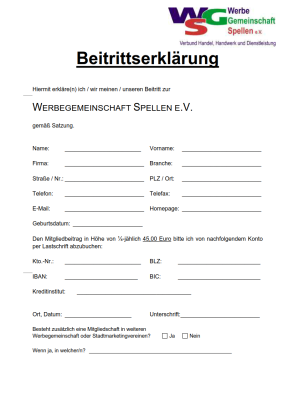 WGSpellen Beitrittserklärung